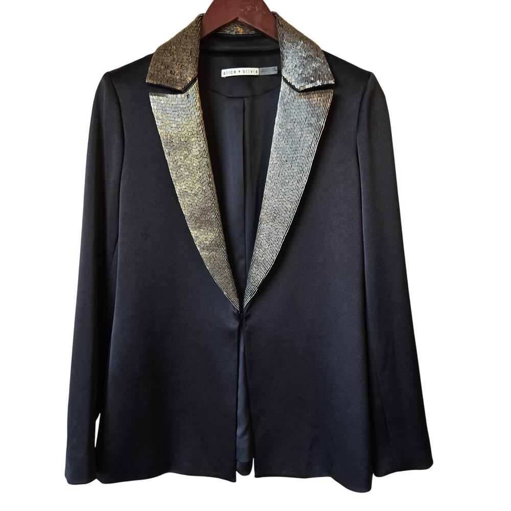 Alice + Olivia Eve Embellished Lapel Blazer Size 4 NWOT
